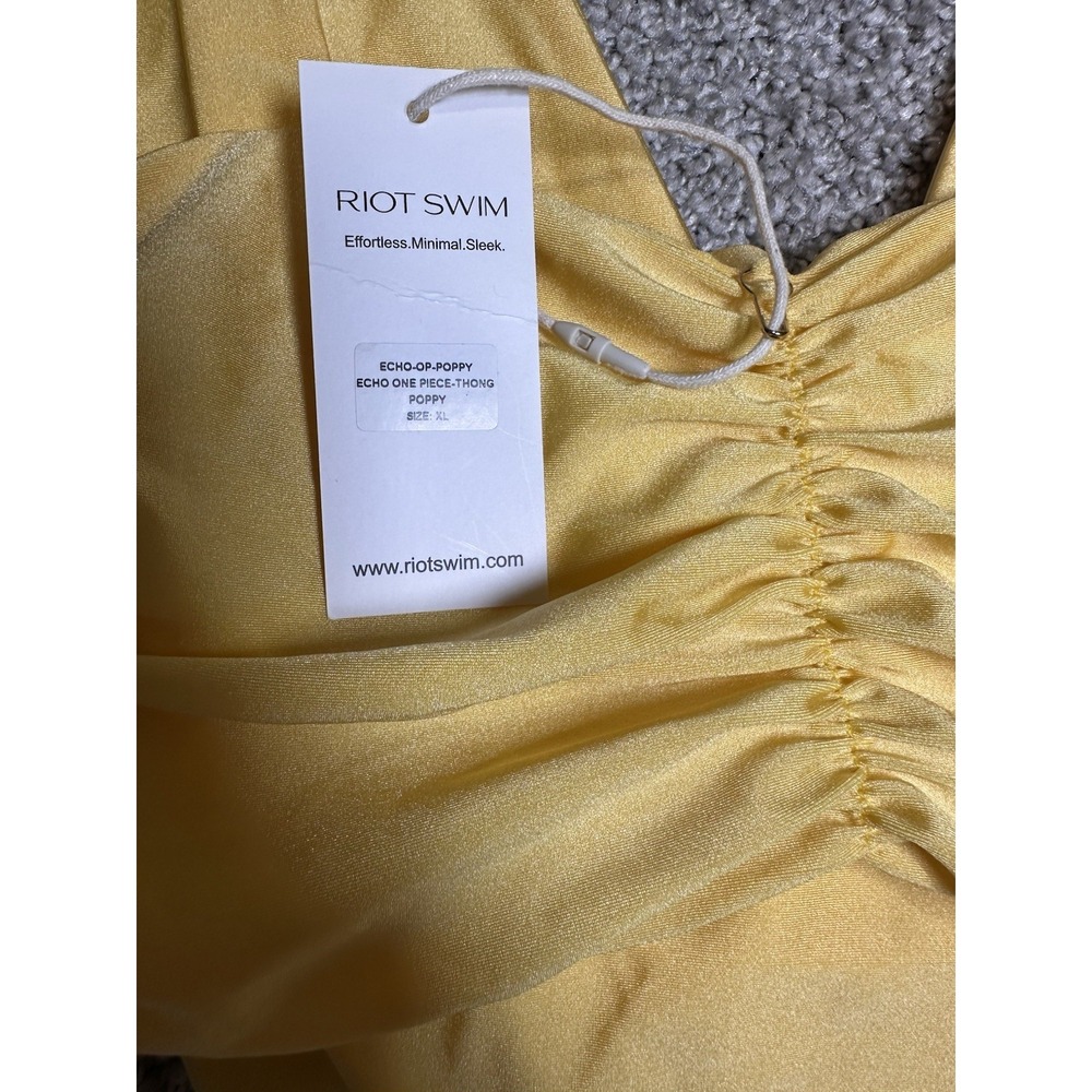 Riot Swim Echo One Piece Thong Swimsuit Poppy Yellow XL NWT Retail $180 - Picture 4 of 8